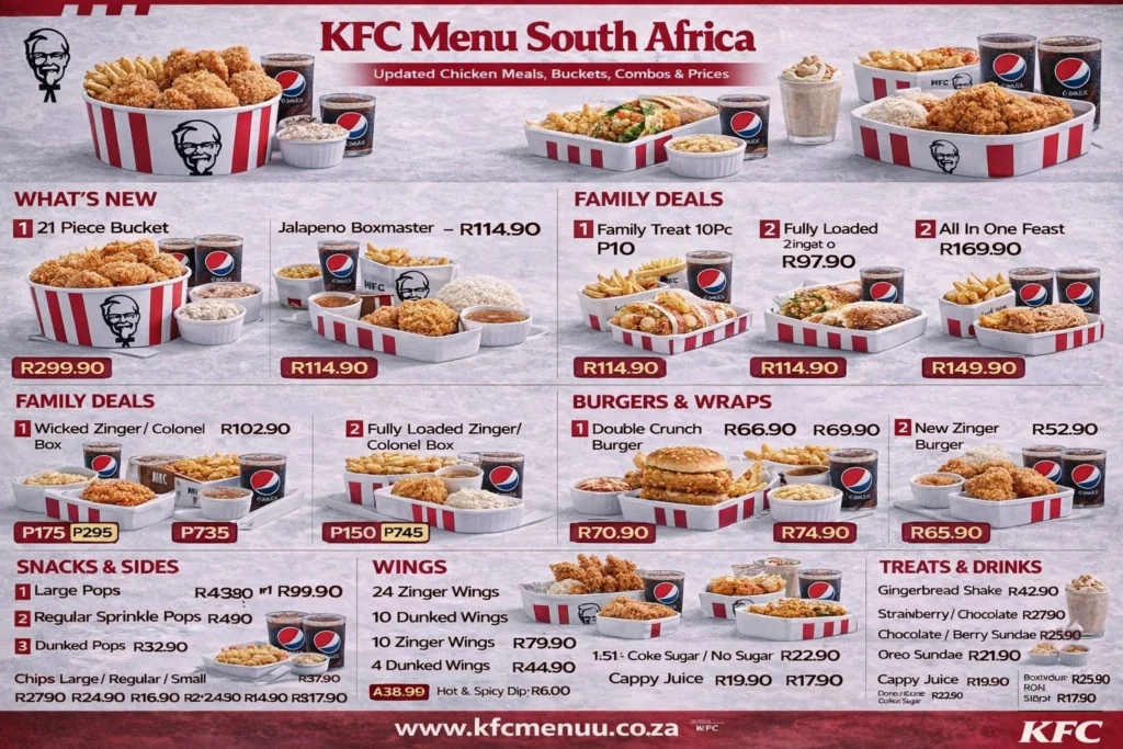 Kfc Menu South Africa prices